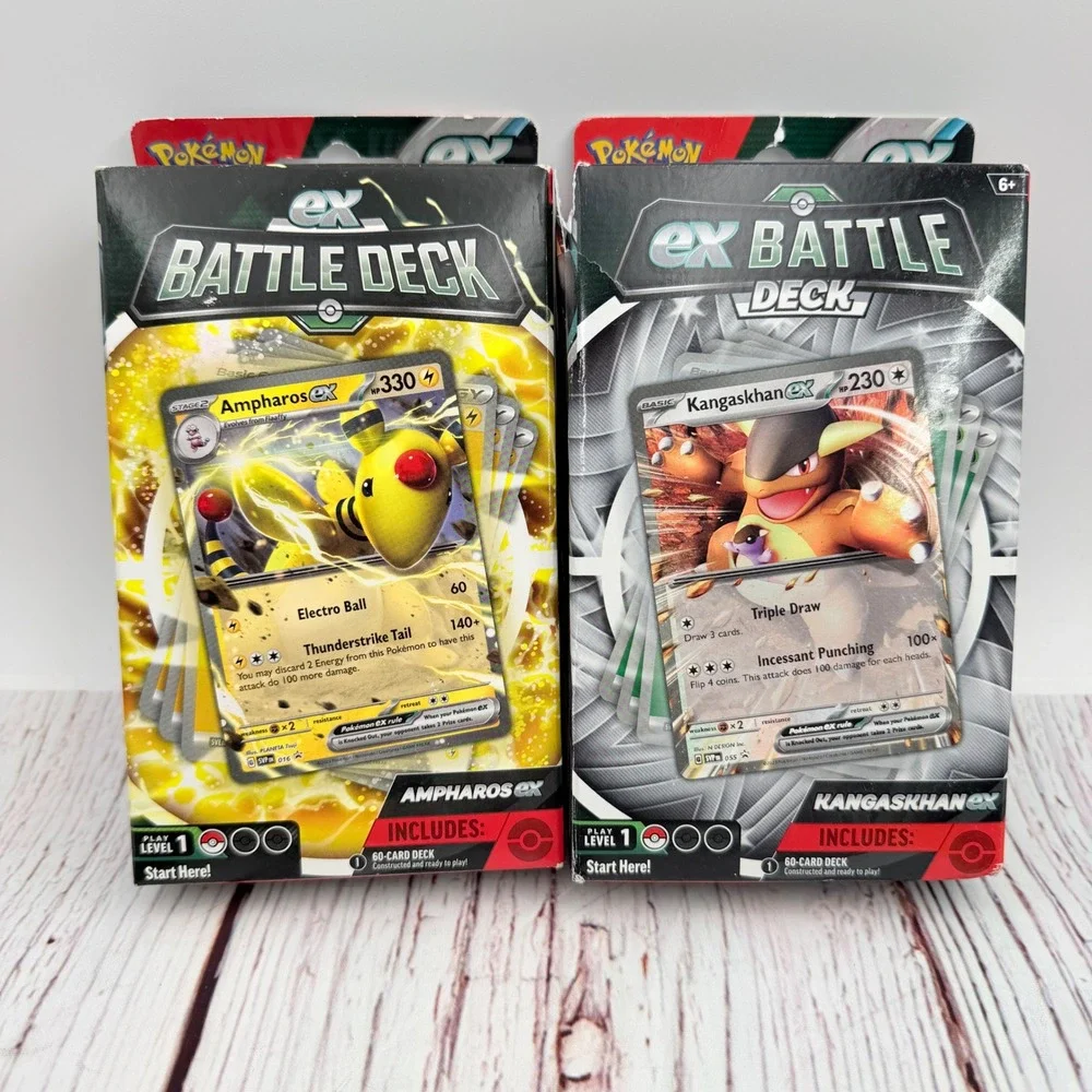 Pokemon TCG ex Battle Deck Set Ampharos ex and Kangaskhan ex 60 Card Decks